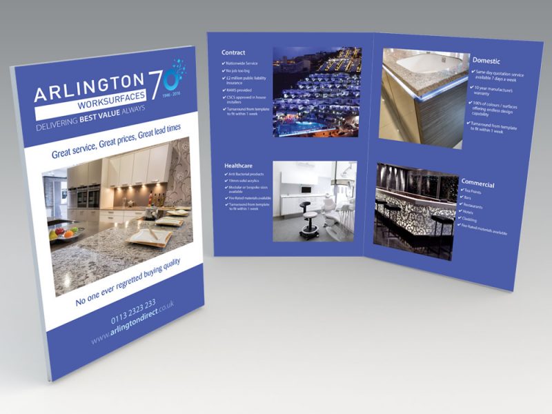 Arlington Group Worksurfaces Leaflet Designing